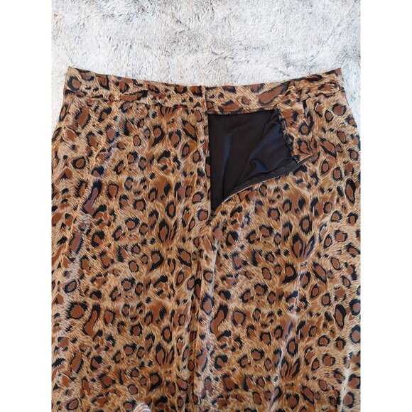 Vintage Kellwood Company Animal Print Chiffon Skirt Sz 14 Brown Tan - Picture 4 of 8